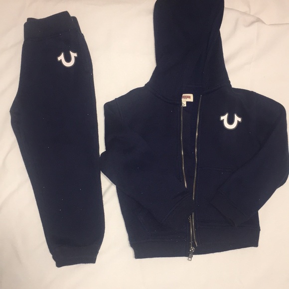 blue true religion sweat suit